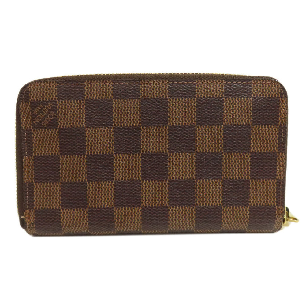 Louis Vuitton Canvas Wallet Damier Long Zippy Compact Wallet Brown